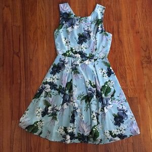 Modcloth Yellow Star Floral Print Dress - Small